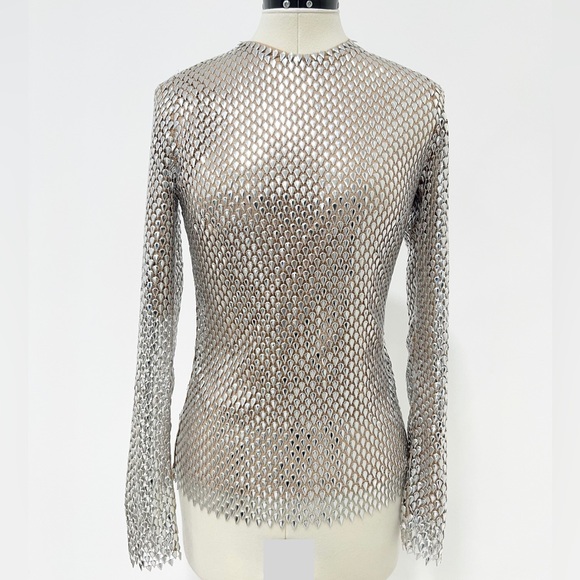 Burberry Sandra Metallic Mesh Top - Picture 4 of 14